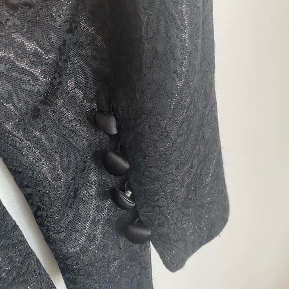🖤👗Franco Mirabelli shimmery black midi dress and matching jacket size 10. - Picture 15 of 16